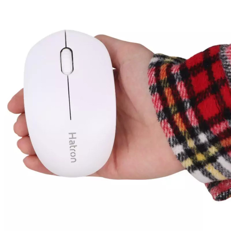 کیبورد و ماوس بی سیم هترون HKCW131 رنگ سفید( گارانتی ۱۲ ماهه فورتیم )