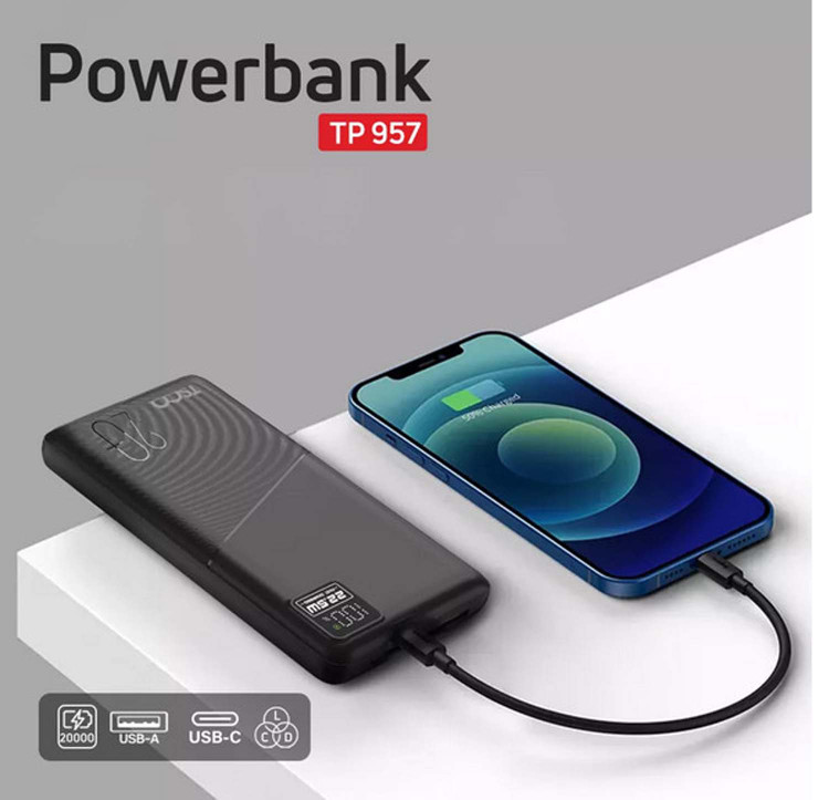 پاوربانک 20000mAh تسکو (TSCO) مدل TP957 (رنگ مشکی)