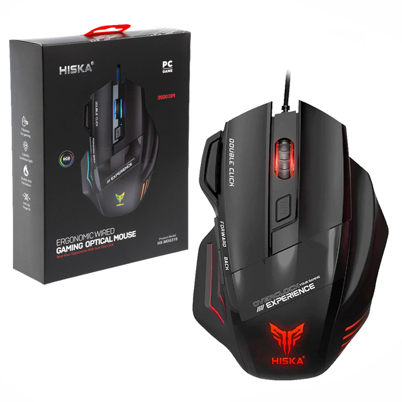 ماوس مخصوص بازی سیم دار هیسکا مدل HX-MOG310