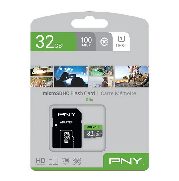 کارت حافظه microSDXC پی ان وای مدل Elite کلاس 10 استاندارد UHS-I U1 سرعت 100MBs ظرفیت 32 گیگابایت به همراه آداپتور SD