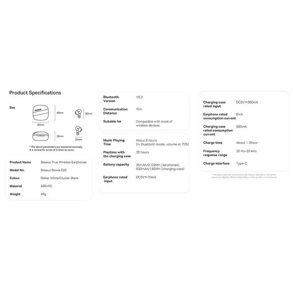 هدفون بی سیم باسئوس مدل  Bowie E20 ENC (مشکی) با 24 ماه گارانتی آونگ