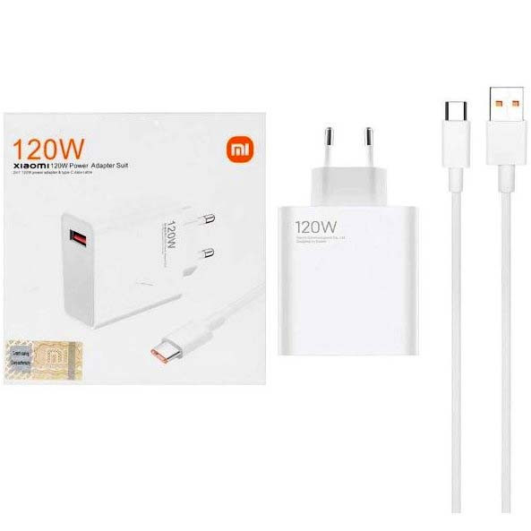 شارژر اورجینال فست شارژ 120 واتی شیائومی با کابل