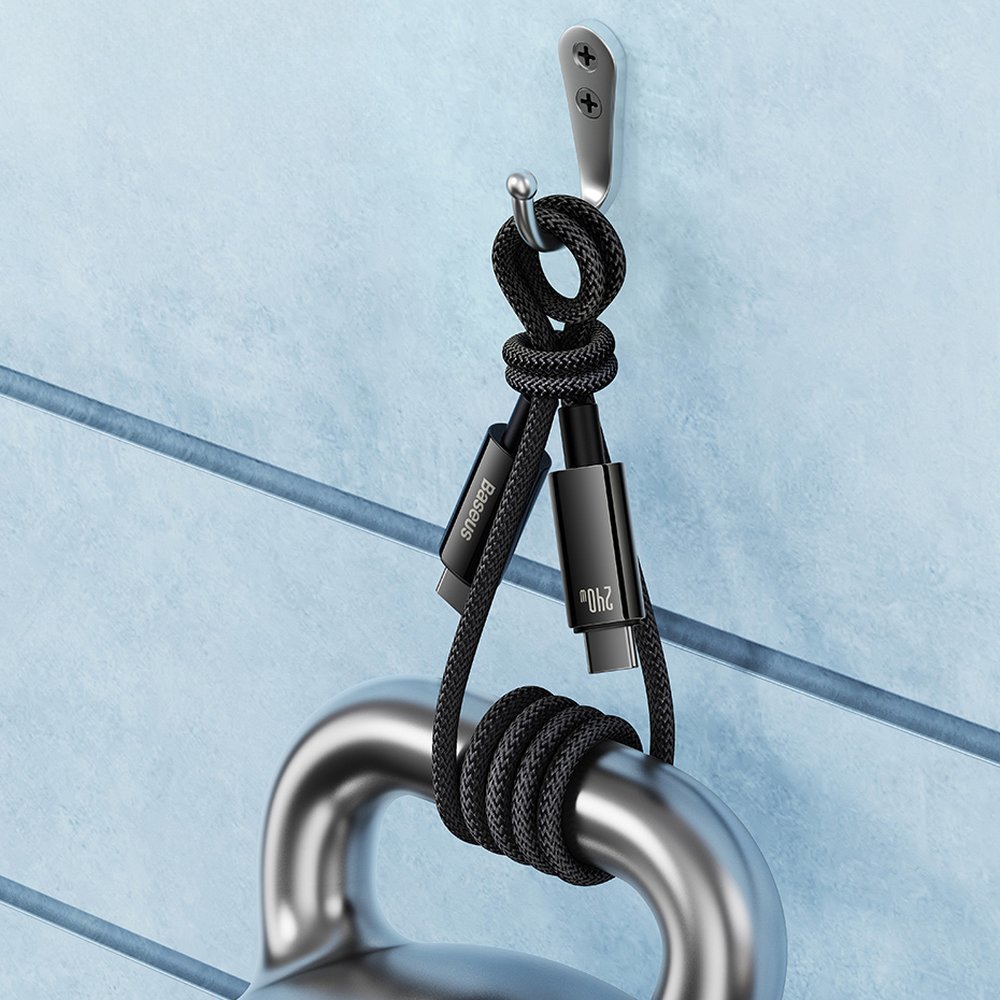 کابل شارژ TYPE-C به TYPE-C باسئوس ( baseus) فست شارژ مدلTUNGSTEN GOLD 240W باگارانتی 24 ماهه آونگ