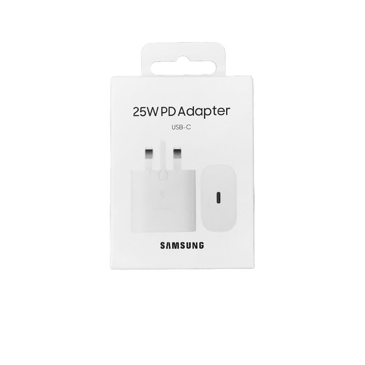 شارژر اورجینال 25 وات سامسونگ( Samsung ) اورجینال صد در صد ( 3 پین ) رنگ سفید