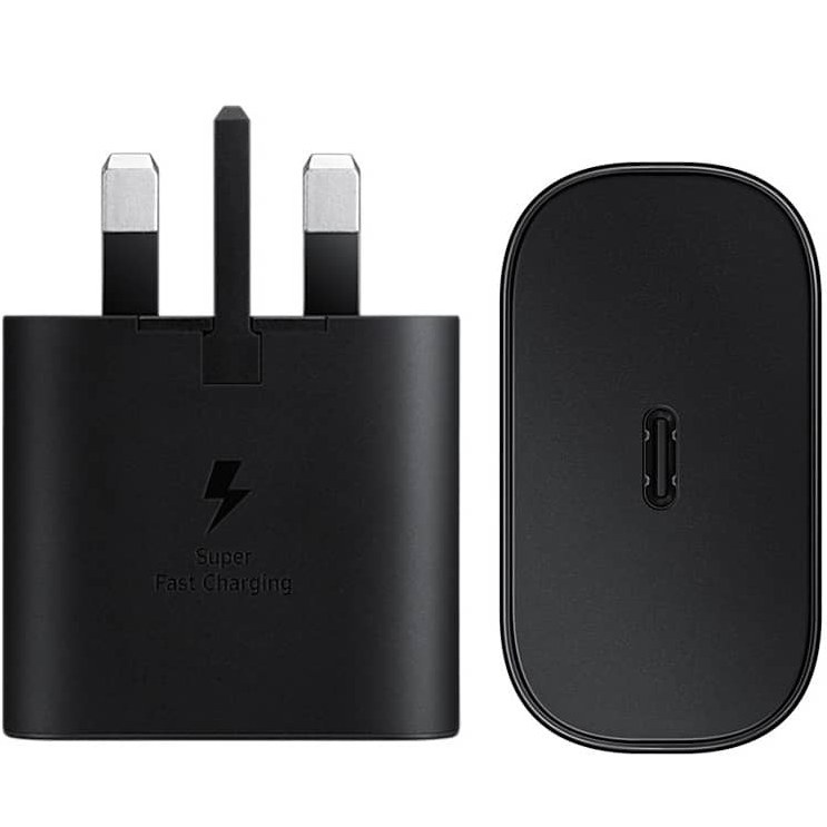 شارژر اورجینال 25 وات سامسونگ( Samsung ) اورجینال صد در صد  ( 3 پین )  رنگ مشکی