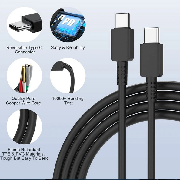 شارژر اورجینال 45 وات سامسونگ( Samsung )  به همراه کابل دو سر Type C( گارانتی 6 ماهه هیسکا )