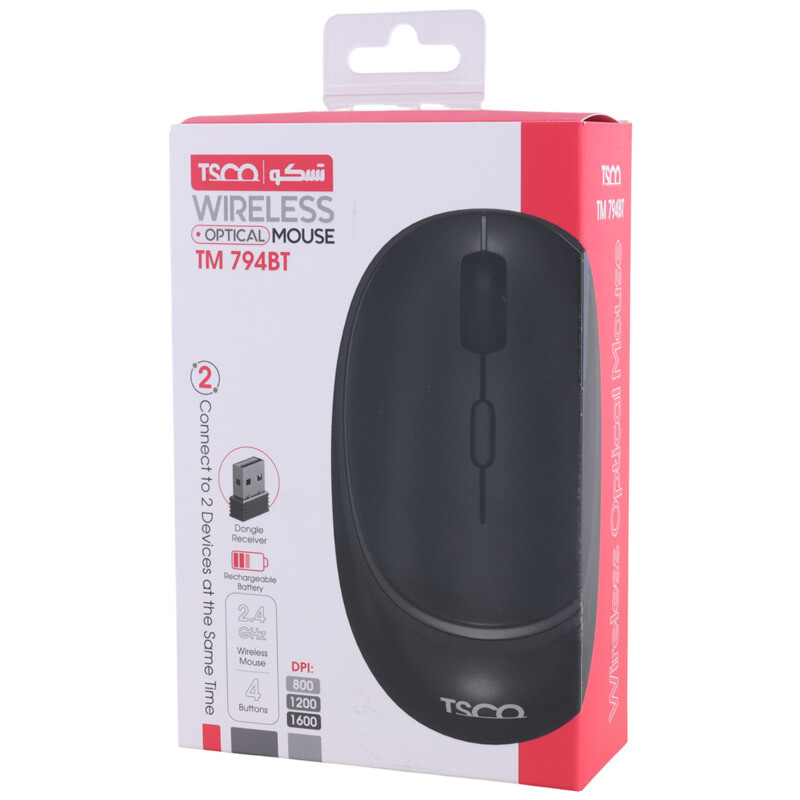 ماوس شارژی بی سیم بلوتوثی تسکو (TSCO) مدل TSCO TM794BT (گارانتی 12 ماهه توسن سیستم شرق )