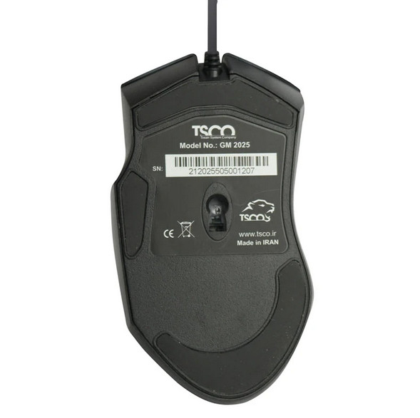 ماوس سیم دار گیمینگ تسکو ( TSCO) مدل  TDCO GM 2025 (گارانتی 12 ماهه توسن سیستم شرق )