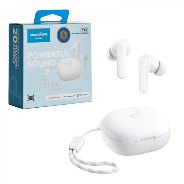 ایرپادز (هدفون بی سیم) انکر مدل P25i  رنگ سفید( 18 ماه گارانتی ایران رهجو  )