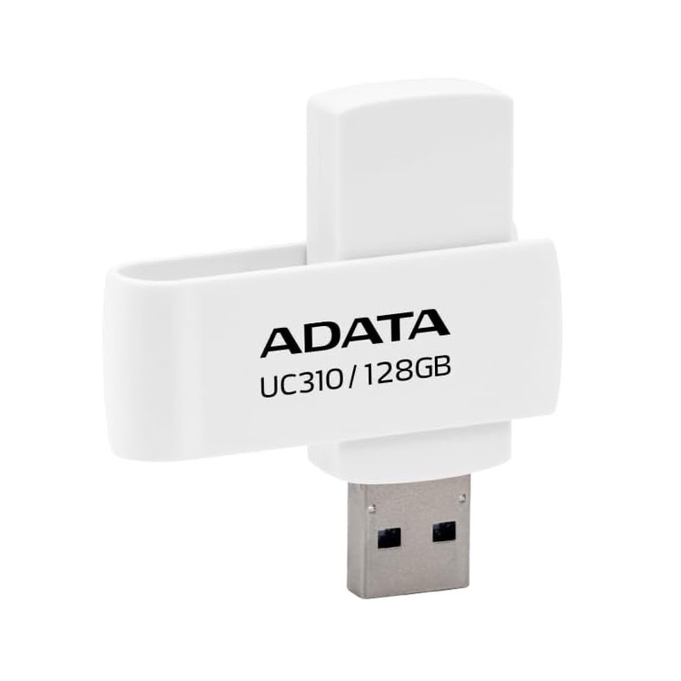 فلش مموری ای دیتا UC310 USB 3 ظرفیت 128 گیگابایت رنگ سفید ( گارانتی 60 ماهه آونگ)