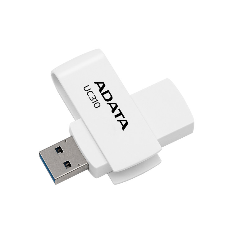 فلش مموری ای دیتا UC310 USB 3 ظرفیت 128 گیگابایت رنگ سفید ( گارانتی 60 ماهه آونگ)