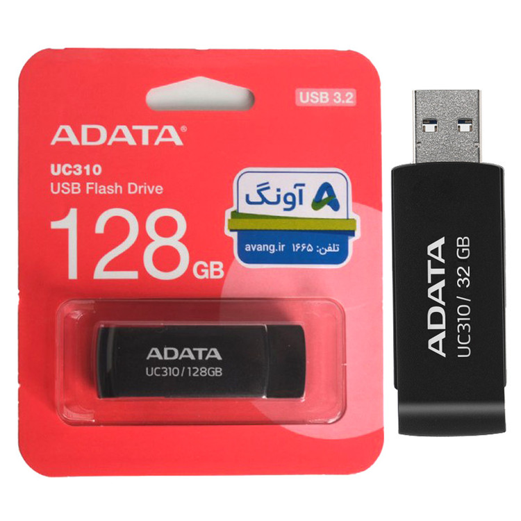 فلش مموری ای دیتا UC310 USB 3 ظرفیت 128 گیگابایت رنگ مشکی ( گارانتی 60 ماهه آونگ)