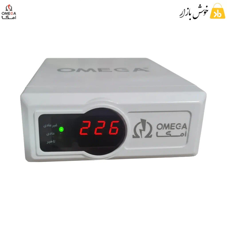 محافظ برق دیجیتال فلزی یخچال و فریزر امگا مدل F2100 با 2 خروجی و کابل 2 متری ( گارانتی 2 ساله امگا صد صنعت آر )