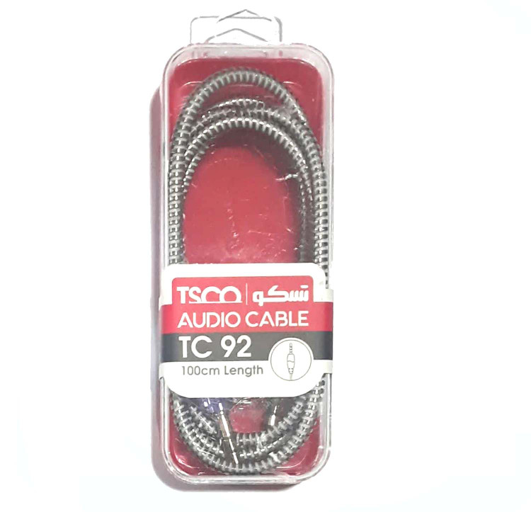 کابل AUX تسکو مدل TC 92 طول 1 متر (با گارانتی 6 ماهه توسن سیستم شرق)