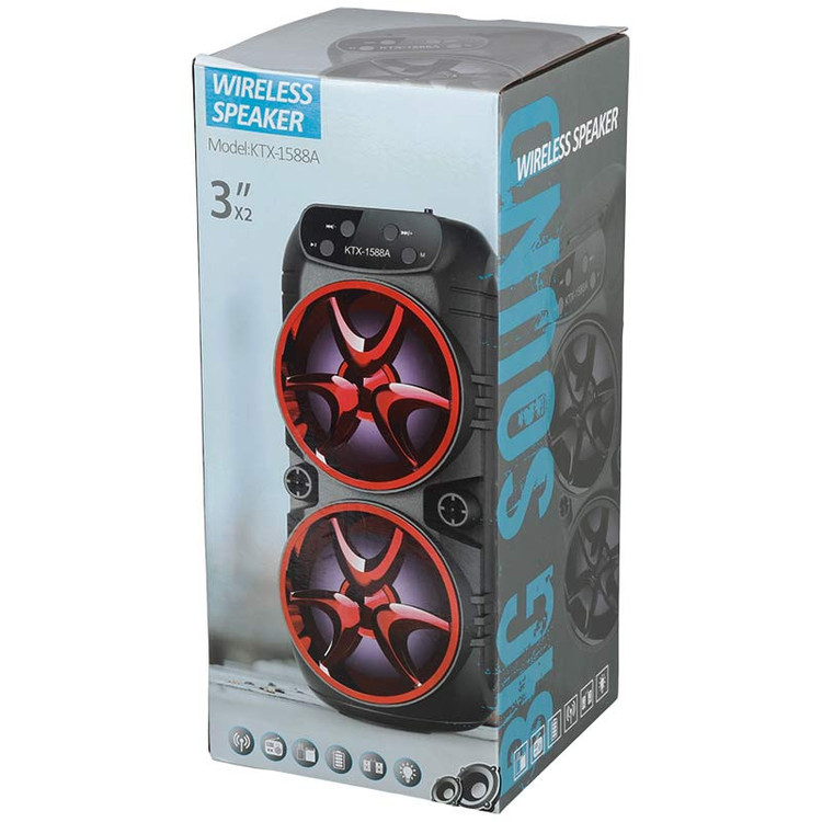 اسپیکر بلوتوثی رم و فلش خور کی تی ایکس ( KTX) مدل 1588A رنگ قرمز