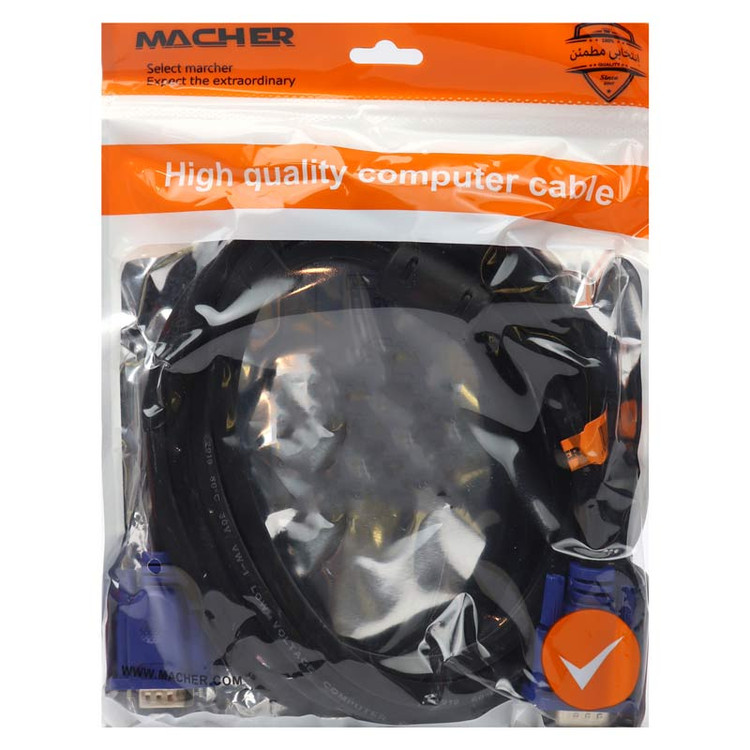 کابل تصویر کامپیوتر مچر (MACHER) مدل MR-101 طول 1.5 متر (گارانتی 12 ماهه مچر)