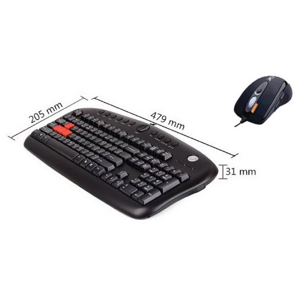 کیبورد و ماوس گیمینگ باسیم ای فورتک مدل KX-2810BK