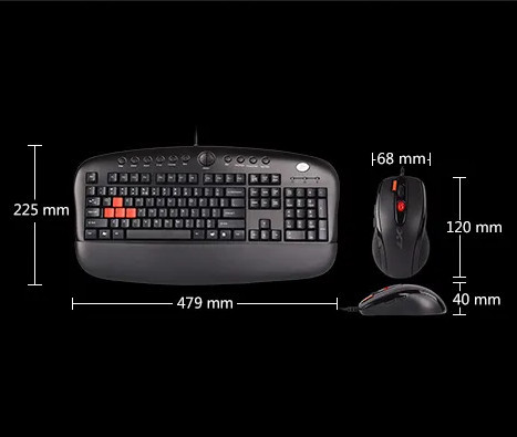 کیبورد و ماوس گیمینگ باسیم ای فورتک مدل KX-2810BK