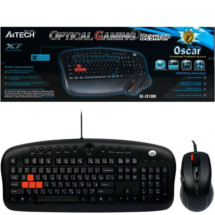 کیبورد و ماوس گیمینگ باسیم ای فورتک مدل KX-2810BK