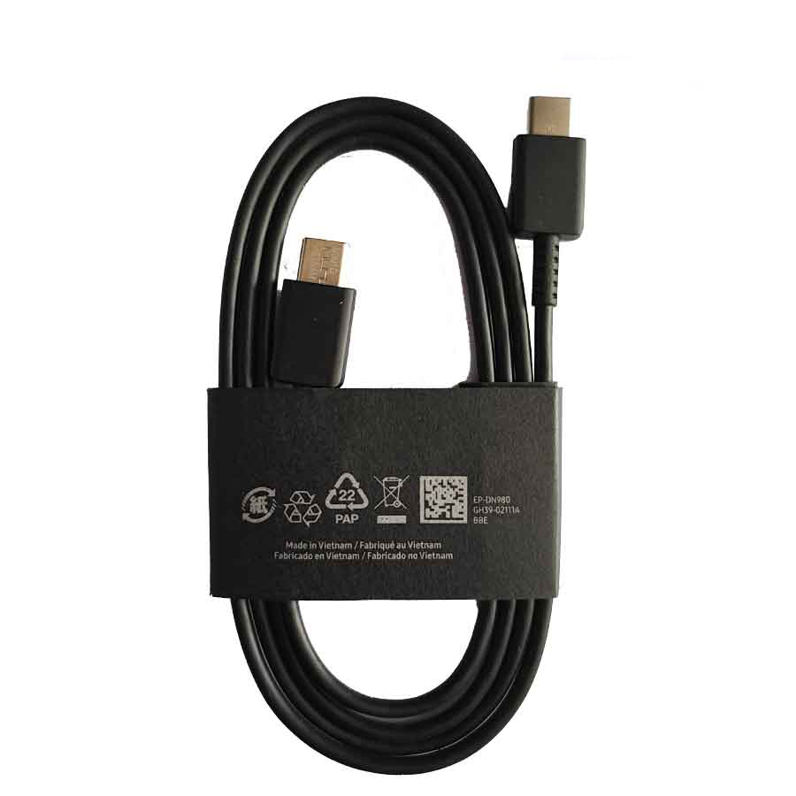 کابل شارژ Type-C به Type-C اورجینال سامسونگ مدل EP-DN980 رنگ مشکی (سر جعبه ای-اصل ویتنام)