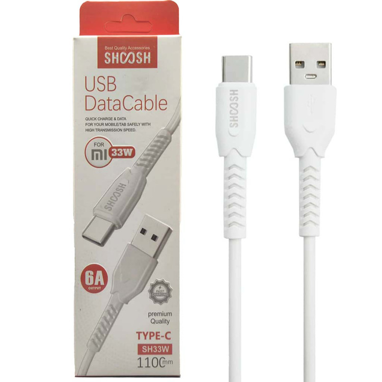 کابل شارژ USB به Type C شوش ( SHOOSH ) مدل SH33W (گارانتی 12 ماهه شرکت گسترش امواج کرخه)