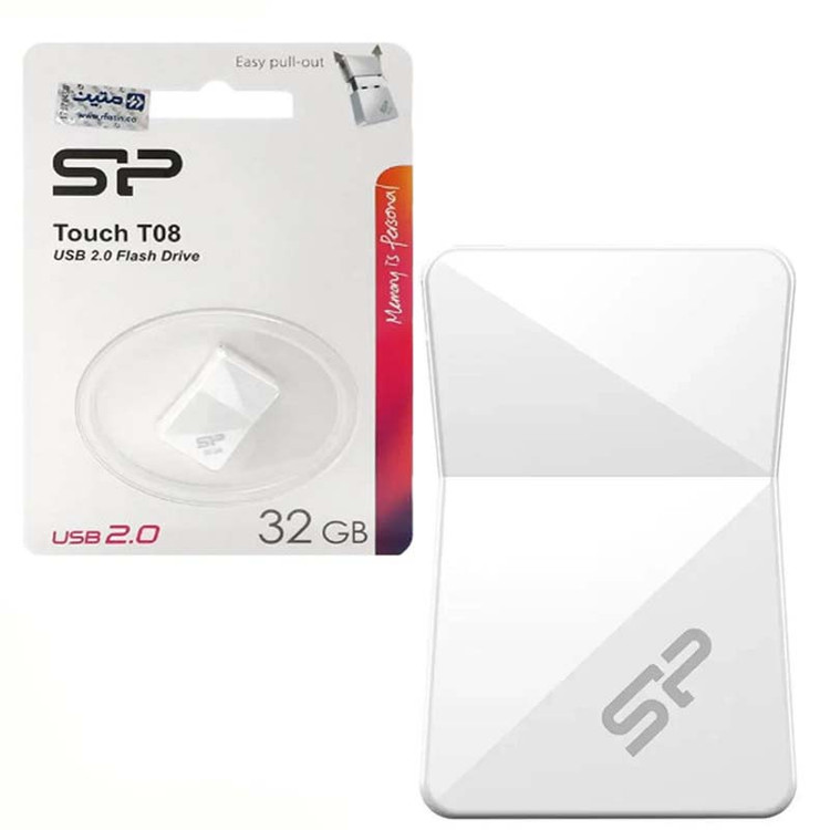فلش مموری سیلیکون پاور Touch T08 USB 2.0 ظرفیت 32 گیگابایت (گارانتی 60 ماهه متین)