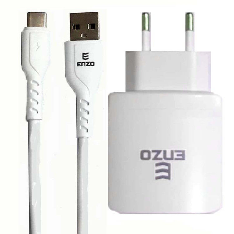 شارژر دیواری سوپر فست 25 وات انزو مدل C-360 با کابل Type C( گارانتی 12 ماهه انزو سرویس )