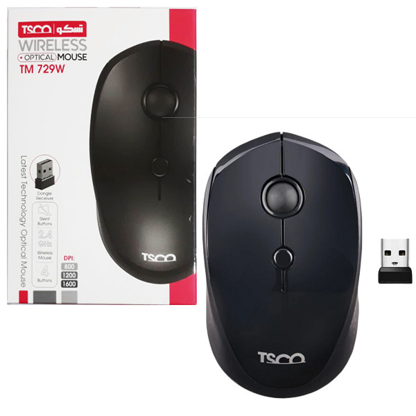 ماوس بی سیم تسکو (TSCO) مدل TM 729 W (گارانتی 12 ماهه توسن سیستم شرق )