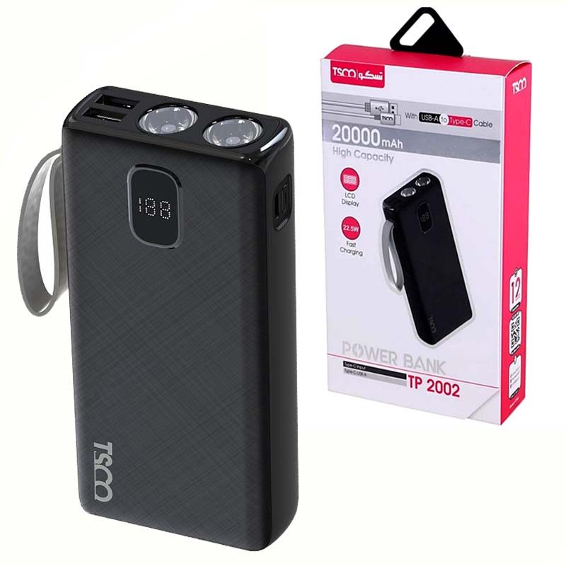 پاوربانک 20000mAh تسکو (TSCO) مدل TP2002 (رنگ مشکی)
