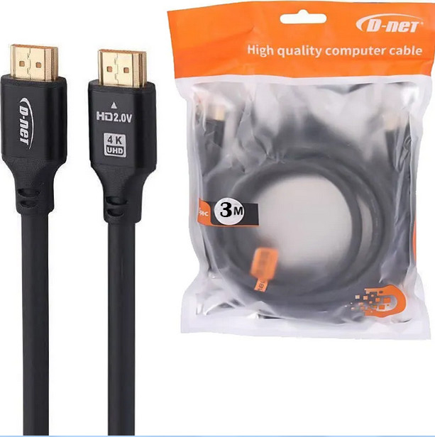 کابل تصویر HDMI دی نت (D - net) 4K متراژ 3 متر