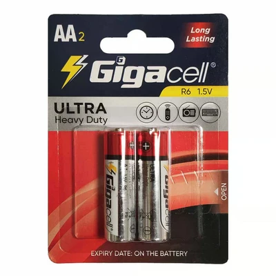 باتری قلمی گيگاسل مدل Gigacell Ultra Heavy Duty GigaCell-AA R6 بسته2 عددی