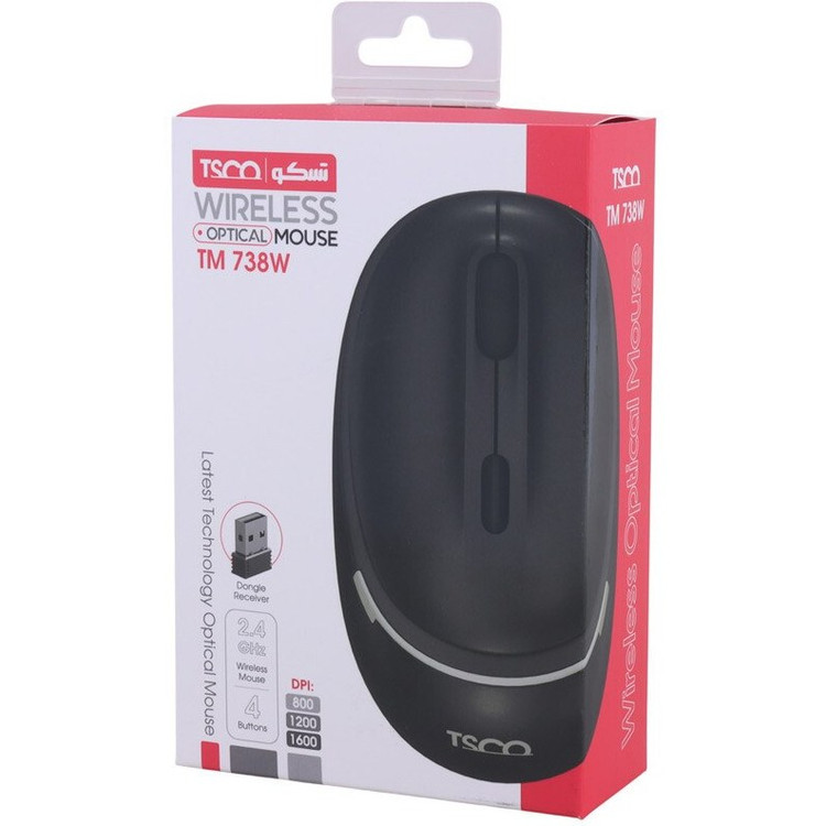 ماوس بی سیم تسکو (TSCO) مدل TM 738 W (گارانتی 12 ماهه توسن سیستم شرق )